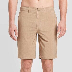 NWT Goodfellow Hybrid Swim Shorts Mens 32 Light Taupe 10.5" Inseam Swim Surf